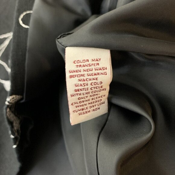 JM Collection Womens Linen Jacket 8 Petite NEW Black Floral Embroidered Shacket - Picture 10 of 15